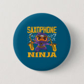 Epic Saxophonist Ninja Saxophone Ronde Button 5,7 Cm (Voorkant)