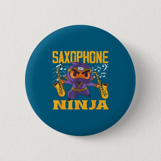 Epic Saxophonist Ninja Saxophone Ronde Button 5,7 Cm (Voorkant)