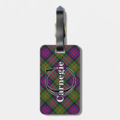 Epic Scotland Clan Carnegie Tartan Bagagelabel (Achterkant verticaal)