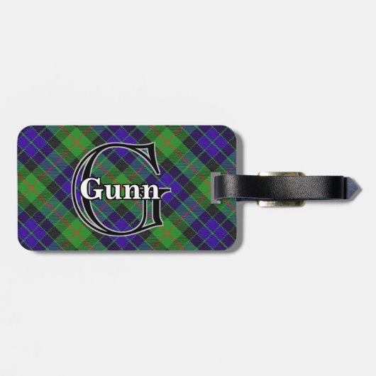 Epic Scotland Clan Gunn Tartan Bagagelabel (Achterkant horizontaal)