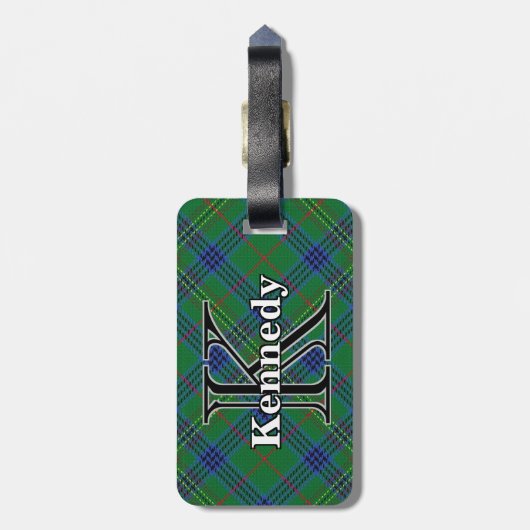 Epic Scotland Clan Kennedy Tartan Bagagelabel (Achterkant verticaal)