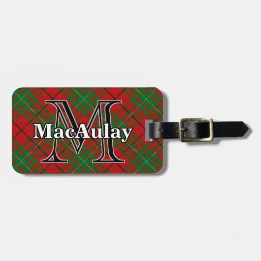 Epic Scotland Clan MacAulay Tartan Bagagelabel (Voorkant horizontaal)