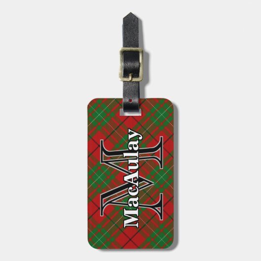 Epic Scotland Clan MacAulay Tartan Bagagelabel (Voorkant verticaal)