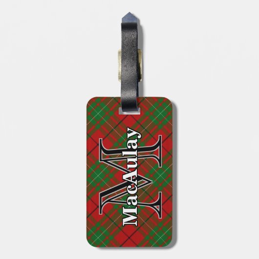 Epic Scotland Clan MacAulay Tartan Bagagelabel (Achterkant verticaal)