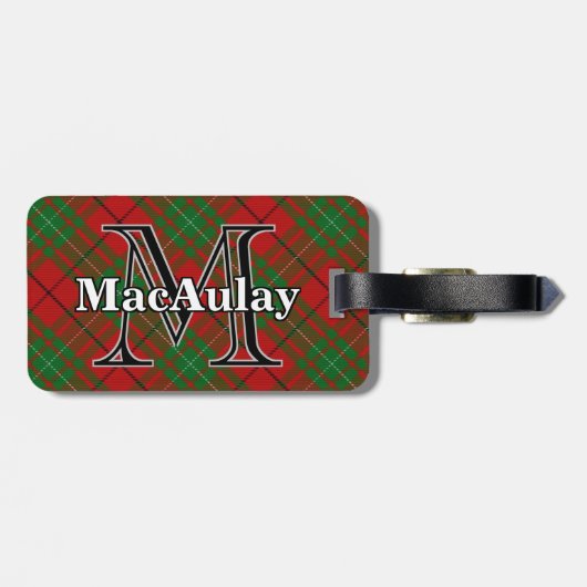 Epic Scotland Clan MacAulay Tartan Bagagelabel (Achterkant horizontaal)