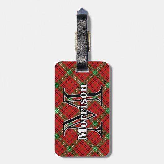 Epic Scotland Clan Morrison Tartan Bagagelabel (Achterkant verticaal)