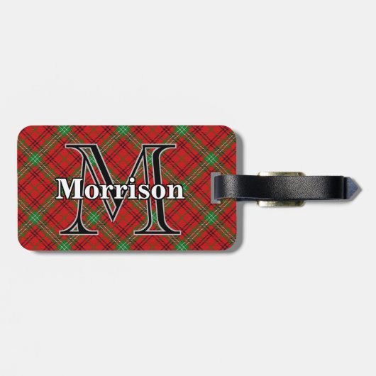 Epic Scotland Clan Morrison Tartan Bagagelabel (Achterkant horizontaal)