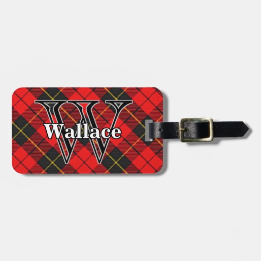 Epic Scotland Clan Wallace Rood en Zwart Tartan Bagagelabel (Voorkant horizontaal)