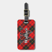 Epic Scotland Clan Wallace Rood en Zwart Tartan Bagagelabel (Voorkant verticaal)