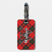 Epic Scotland Clan Wallace Rood en Zwart Tartan Bagagelabel (Achterkant verticaal)