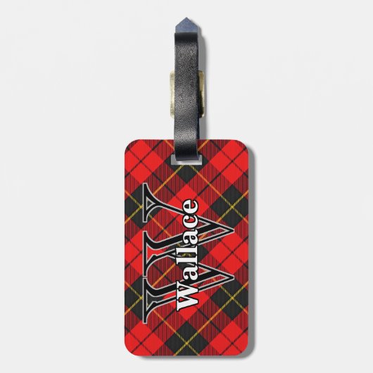 Epic Scotland Clan Wallace Rood en Zwart Tartan Bagagelabel (Achterkant verticaal)