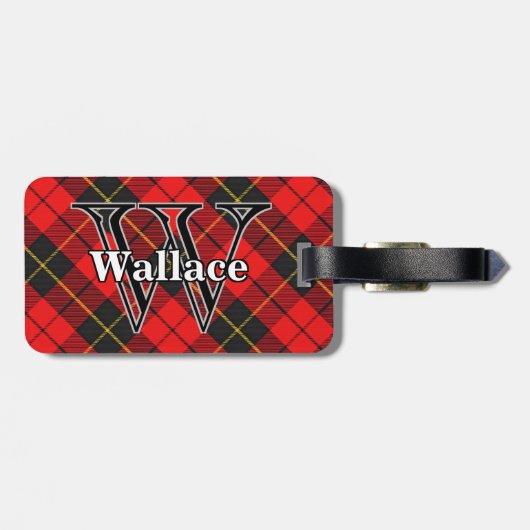 Epic Scotland Clan Wallace Rood en Zwart Tartan Bagagelabel (Achterkant horizontaal)
