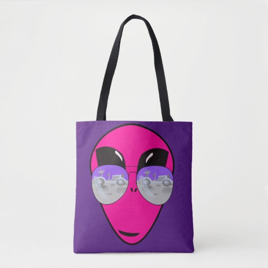 Epic Shades Alien Head Fun Cartoon Tote Bag (Voorkant)