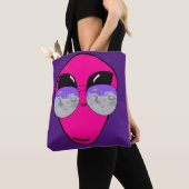 Epic Shades Alien Head Fun Cartoon Tote Bag (Dichtbij)