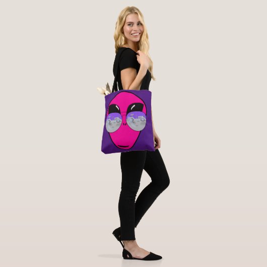 Epic Shades Alien Head Fun Cartoon Tote Bag (Op model)