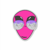Epic Shades Alien Head Moon Tourist UFO Sticker (Voorkant)