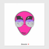 Epic Shades Alien Head Moon Tourist UFO Sticker (Vel)