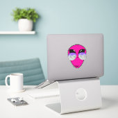 Epic Shades Alien Head Moon Tourist UFO Sticker (Laptop op bureau)