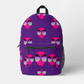 Epic Shades Alien Head Moonlander Patroon Bedrukte Rugzak (Voorkant)