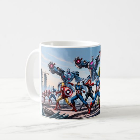 Epic Showdown: Avengers vs. Enemy Forces Koffiemok (Voorkant links)