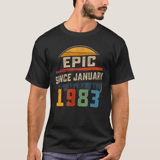 EPIC sinds januari 1983 40e verjaardag 40 jaar oud T-shirt (Voorkant)
