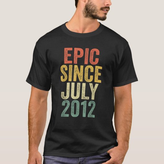 Epic sinds juli 2012 7e verjaardag GIF T-shirt (Voorkant)