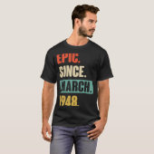 epic sinds maart 1948 75e dag van de bevalling t-shirt (Voorkant volledig)