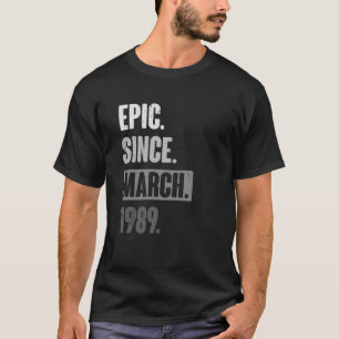 epic sinds maart 1989 34e dag van de bevalling t-shirt