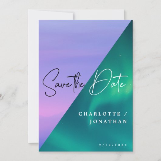 Epic Sky Save the Date Minimalist Wedding Kaart (Voorkant)