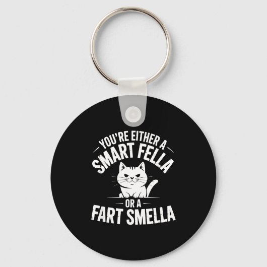 Epic Smella Cat Smart Fart Humor Spoonerism Fella Sleutelhanger (Voorkant)