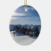 Epic Snow and Mountain Uitzicht Keramisch Ornament (Rechts)