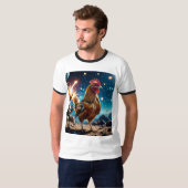 Epic Space Chicken Battle Galaxy Tshirt (Voorkant volledig)