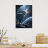 Epic Spacewalk View of Galaxy from Starship Poster (Keuken)