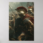 Epic Spartan Warriors Battle Scene Poster (Voorkant)