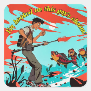 Epic Spearfishing Adventure Vierkante Sticker