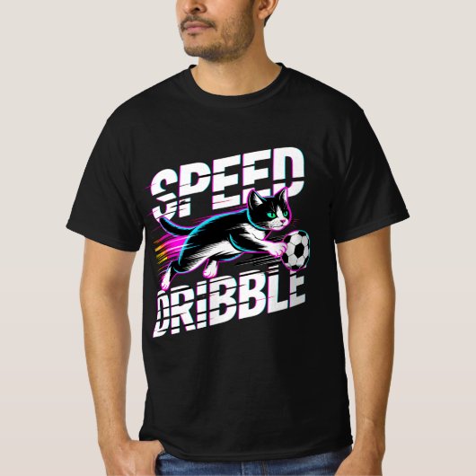 Epic Speed of Dribble Cat For Soccer Fans T-shirt (Voorkant)
