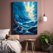Epic Storm zeegezicht muurkunst Canvas Afdruk