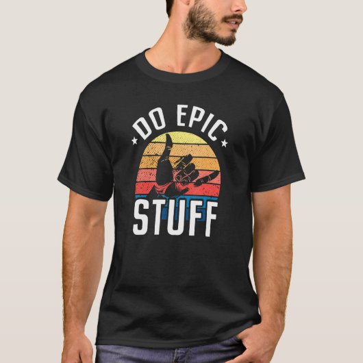 Epic Stuff Surfer Hang Loose Shaka Windsurfing T-shirt (Voorkant)