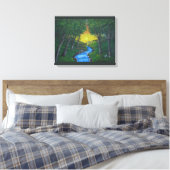 Epic Sunset Forest Stream Unique Landscape Canvas Afdruk (Insitu (Slaapkamer))