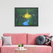 Epic Sunset Forest Stream Unique Landscape Canvas Afdruk (Insitu (Woonkamer))