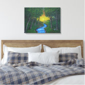 Epic Sunset Forest Stream Unique Landscape Canvas Afdruk (Insitu (Slaapkamer))