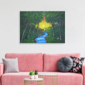 Epic Sunset Forest Stream Unique Landscape Canvas Afdruk (Insitu (Woonkamer))