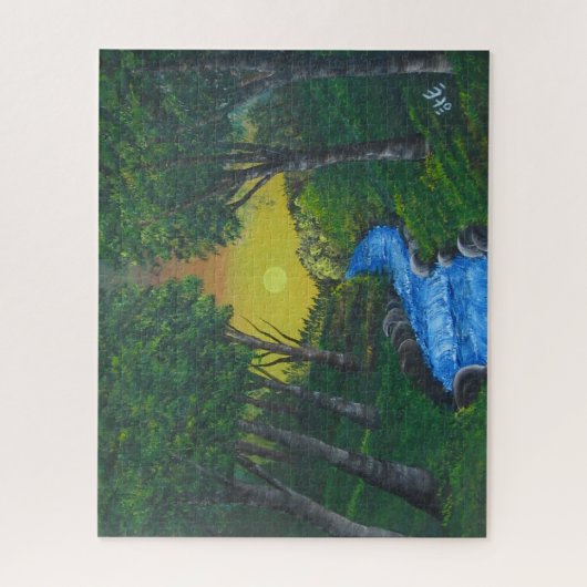 Epic Sunset Forest Stream Unique Landscape Legpuzzel (Verticaal)