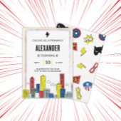Epic Superhero Invitation | Boys Comic Book Party Kaart