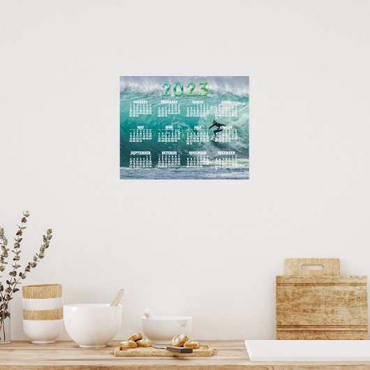 EPIC Surfing Wave 2023 Calendar Poster (Keuken)