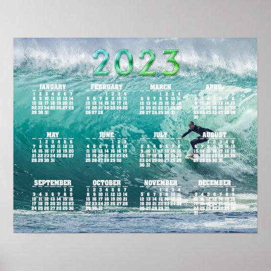 EPIC Surfing Wave 2023 Calendar Poster (Voorkant)