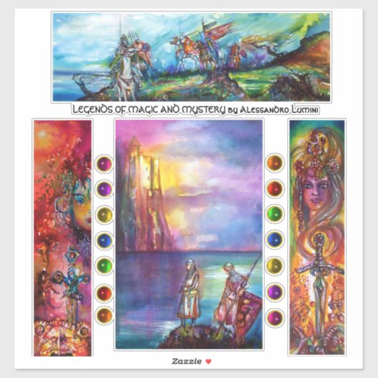 Epic Swords, Excalibur, Durendal, Medieval Knight Sticker (Vel)