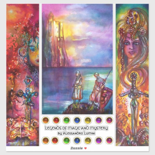 Epic Swords, Excalibur, Durendal, Medieval Knight Sticker (Vel)