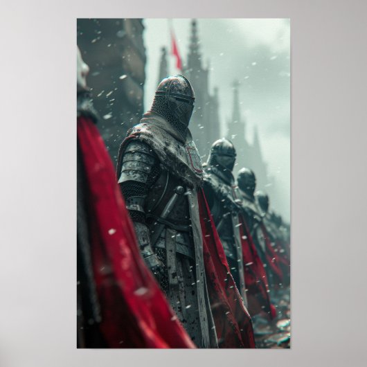 Epic Templar Knights - Hyperrealistisch Poster (Voorkant)
