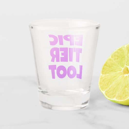 Epic Tier Loot Gamer Neon Paarse tekst Shot Glas (Achterkant)
